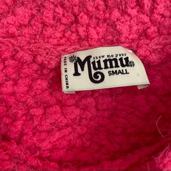 Show Me Your MuMu Varsity Pink Knubby Knit Sweater - Picture 7 of 10